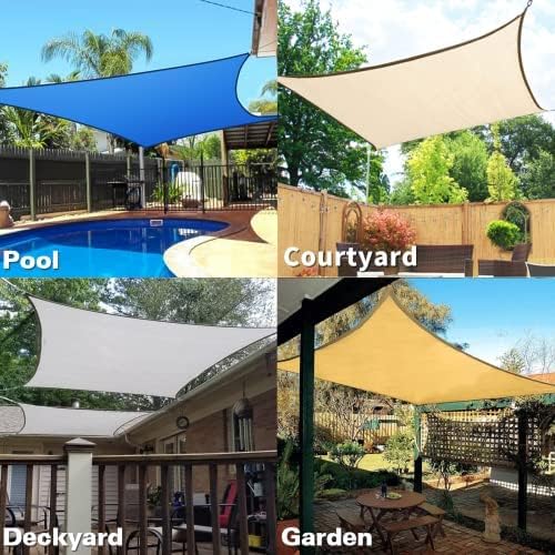 KANAGAWA 14'X22' Sand Custom Size Sun Shade Sail Rectangle UV Block Canopy Cover - Image 7