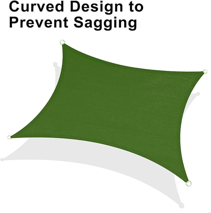 LOVE STORY Custom Size 7'x12' Piquant Green Sun Shade Sail Rectangle UV Block - Image 6