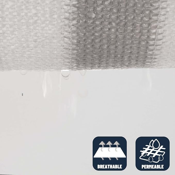 SUNNY GUARD Sun Shade Sail 8'x12' Rectangle Grey-White UV Block Sunshade - Image 5