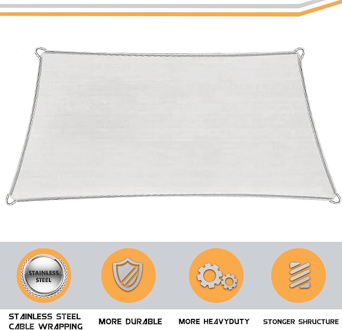 16' x 20' Sun Shade Sail Sand Curved Commercial Outdoor Shade Cover - Image 3