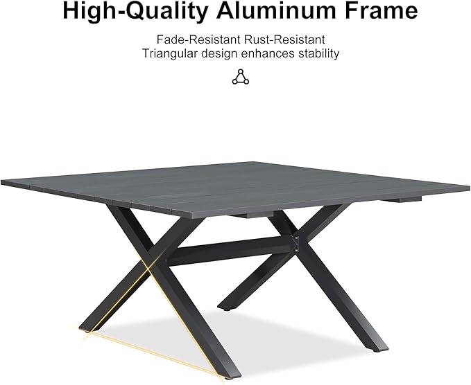 PURPLE LEAF 5 Pieces Oversized Square Outdoor Dining Set - Image 8