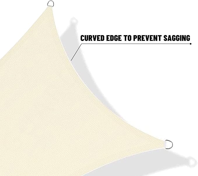 SUNNY GUARD Custom Size 6'x12'x13.4' Butter Cream Sun Shade Sail Triangle UV - Image 7