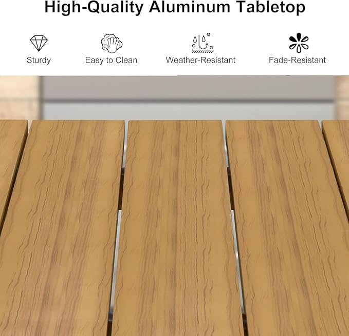 PURPLE LEAF 5 Pieces Oversized Square Patio Dining Set - Image 6
