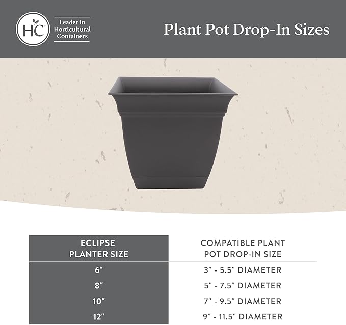 The HC Companies 6 Inch Eclipse Square Planter Pots - Image 7