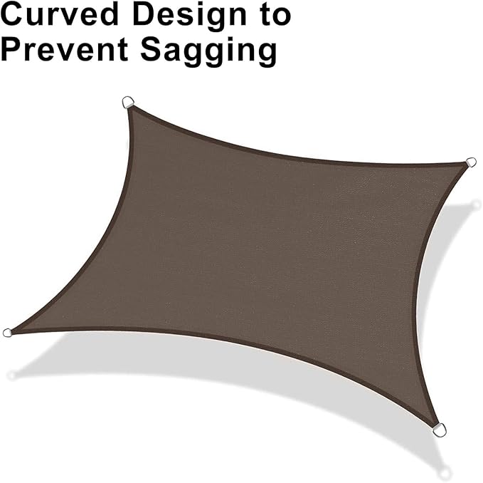 LOVE STORY Custom Size 14'x24' Brown Sun Shade Sail Rectangle UV Block Canopy - Image 6