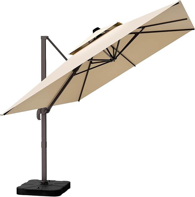 10' X 13' Outdoor Patio Umbrella Large Rectangle Cantilever Umbrella Heavy Duty by ORYNTREX