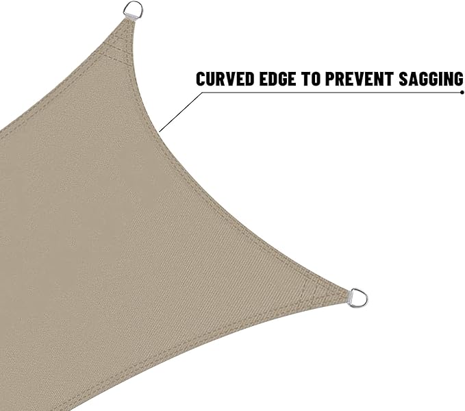 LOVE STORY Right Triangle 12'x18'x21.6' Waterproof Sun Shade Sail Canopy UV - Image 7
