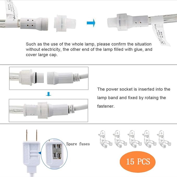 50ft 360 LED Rope Lights Outdoor, Connectable and Flexible Tube Lights - Image 5