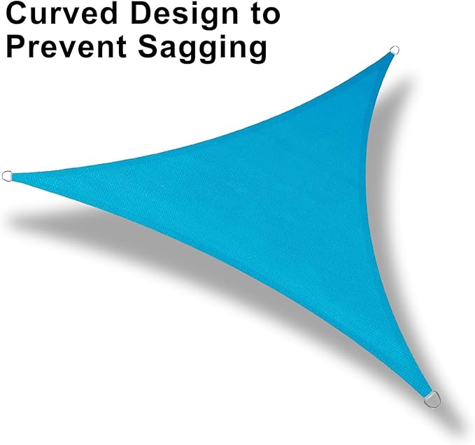 LOVE STORY Custom Size 12'x20'x23.3' Turquoise Blue Sun Shade Sail Right - Image 6