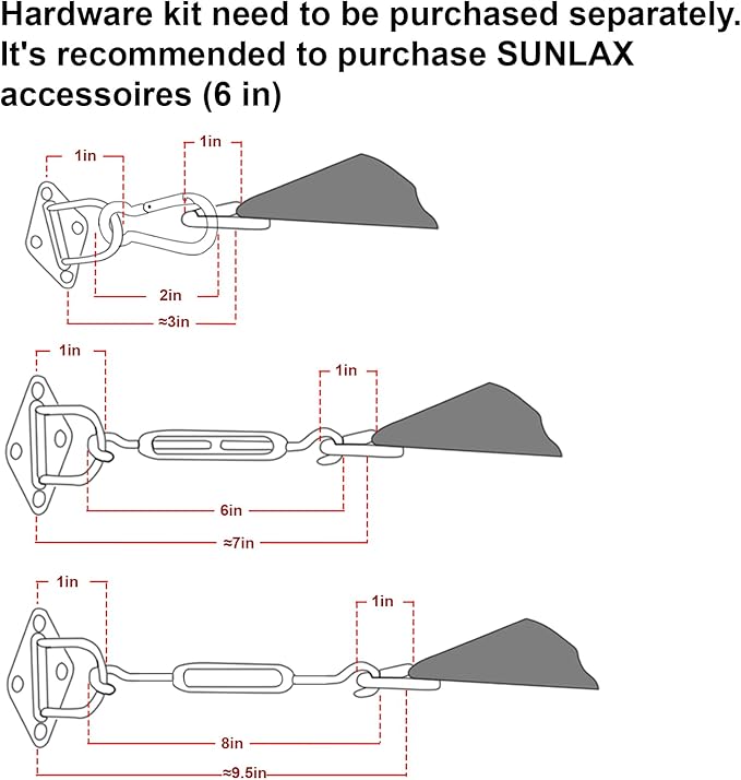 SUNLAX Sun Shade Sail 12' x 16' Sand Rectangle Canopy Sail Shade Cover UV Block - Image 3
