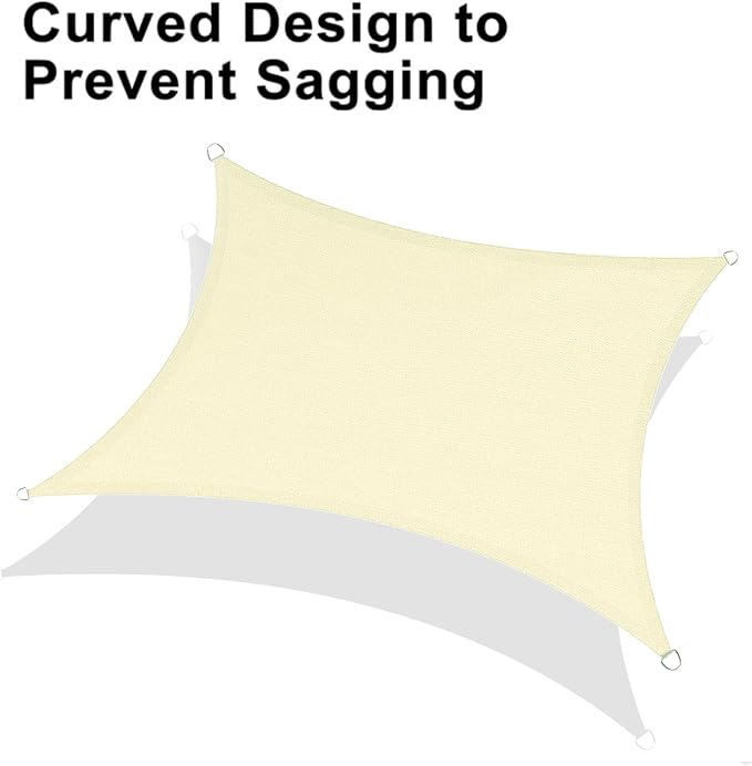 LOVE STORY Custom Size 8'x20' Butter Cream Sun Shade Sail Rectangle UV Block - Image 6