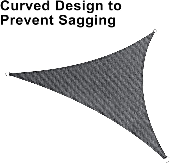 LOVE STORY Custom Size 15'x15'x21.2' Dark Grey Sun Shade Sail Right Triangle - Image 6