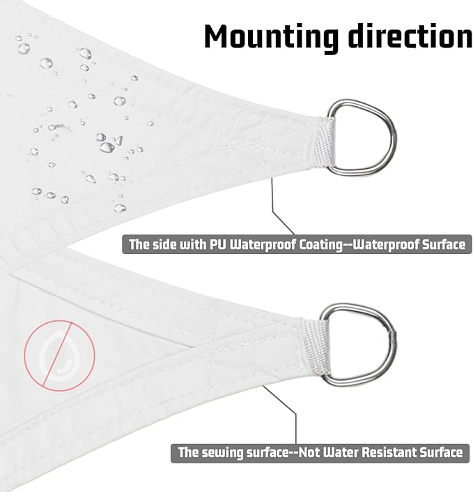 LOVE STORY Rectangle 6'x10' Waterproof Sun Shade Sail Canopy UV Block - Image 3
