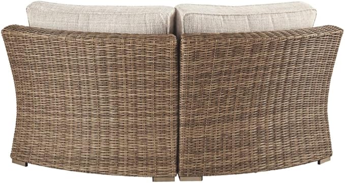 Signature Design by Ashley Beachcroft Outdoor Curved Corner Chair - Image 5