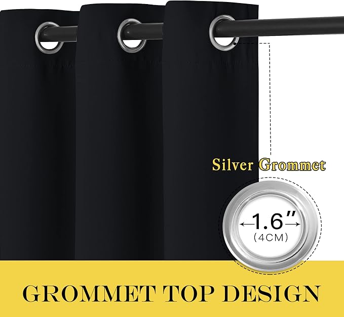 NICETOWN Black Out Living Room Curtain 118 inches Long, Grommet Thermal - Image 3
