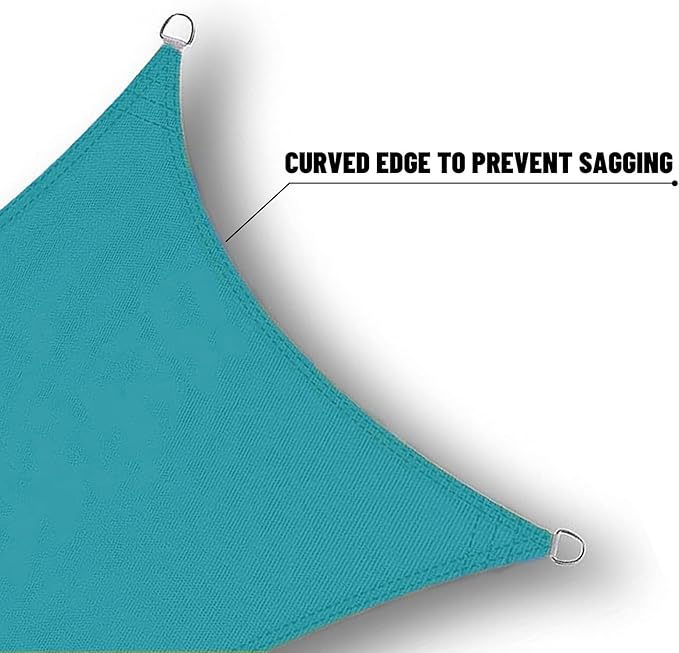 SUNNY GUARD Waterproof Sun Shade Sail 6' x 7' Turquoise Blue Rectangle UV Block - Image 4