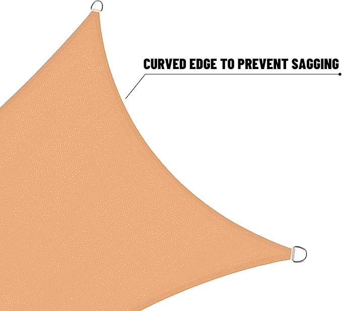 SUNNY GUARD Custom Size 13'x13'x18.4' Peach Fuzz Sun Shade Sail Right Triangle - Image 7