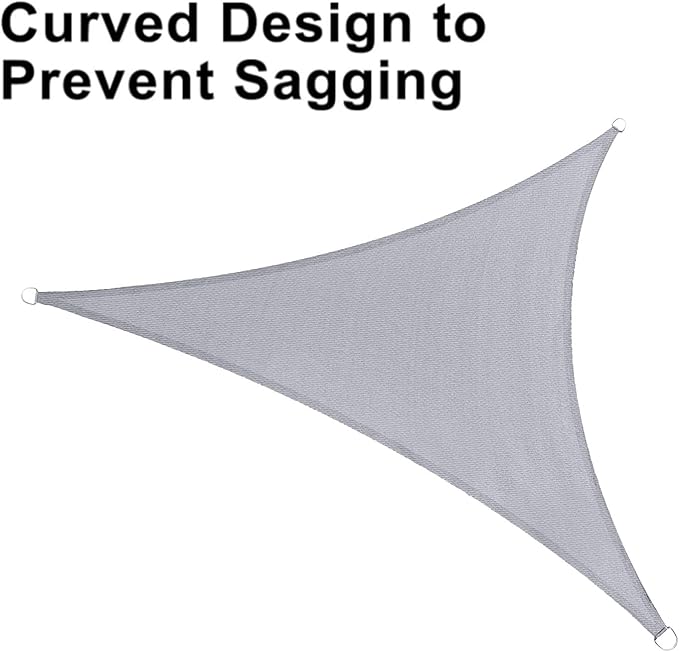 LOVE STORY Custom Size 6'x7'x9.2' Silver Grey Sun Shade Sail Triangle Sunshade - Image 6