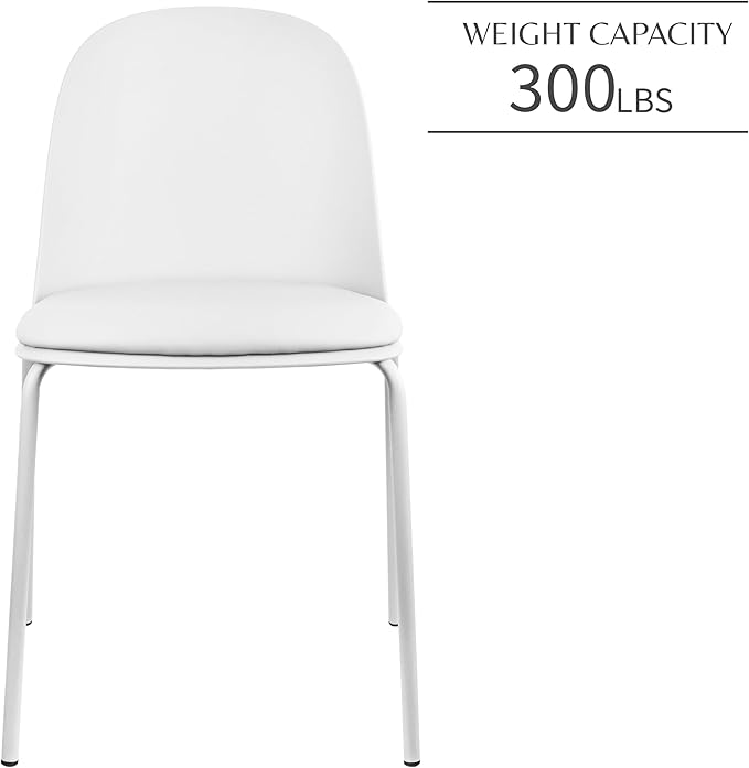 2xhome Modern Stackable Armless Dining Chair | Plastic Shell Seat - Image 5