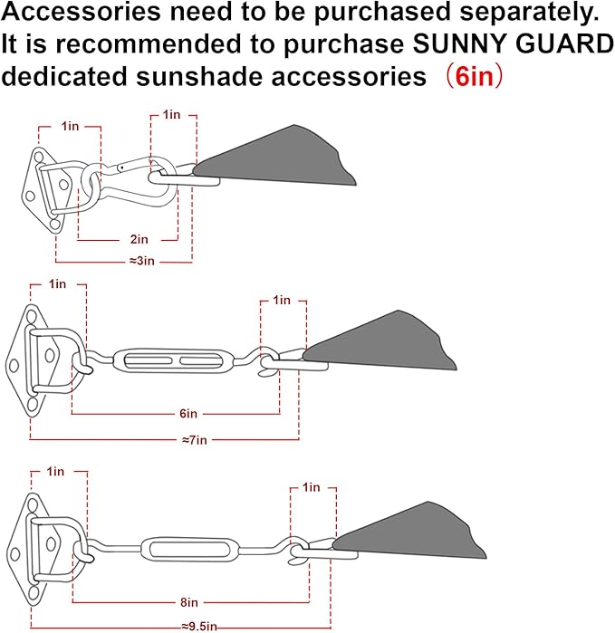 SUNNY GUARD Custom Size 5'x10'x11.2' Triangle Sand UV Block Sunshade - Image 3