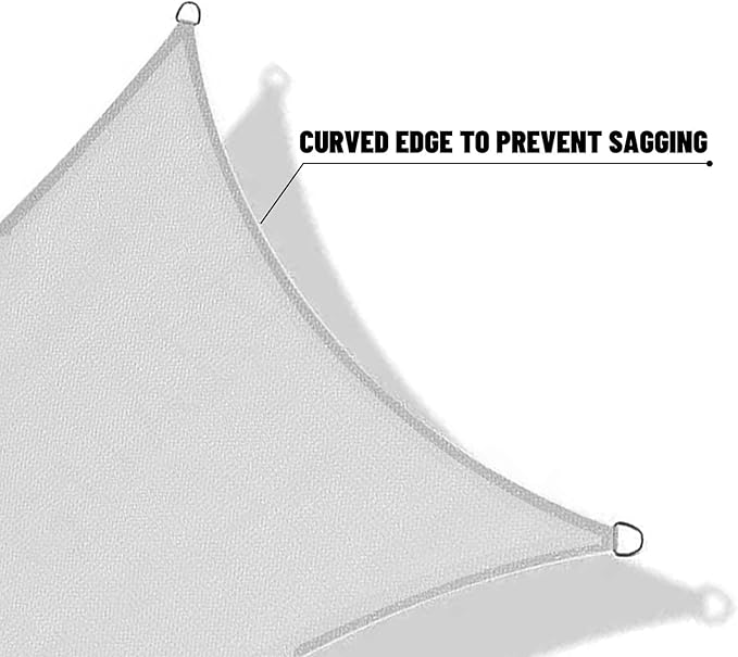 SUNNY GUARD Custom Size 7'x10'x12.2' Silver Grey Sun Shade Sail Right Triangle - Image 7