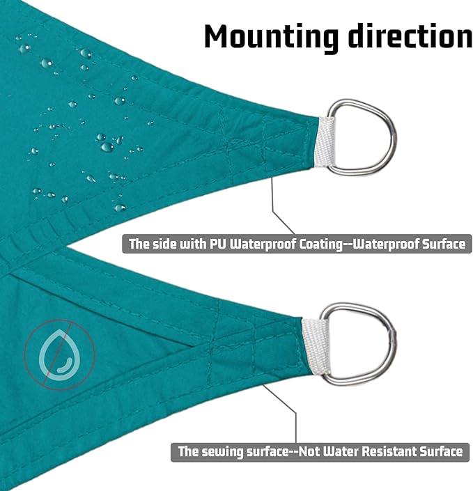 LOVE STORY Rectangle 9'x10' Waterproof Sun Shade Sail Canopy UV Block - Image 3