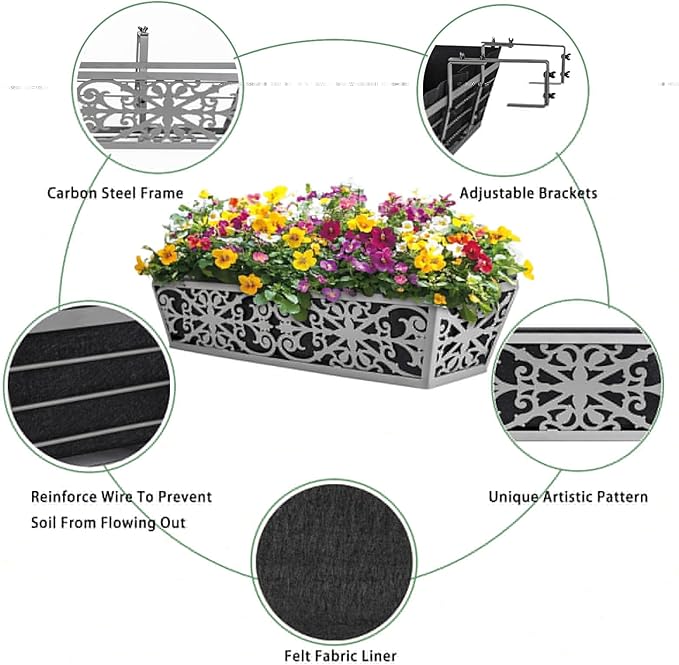 6 Pack 24 Inch Window Boxes Planter - Image 3