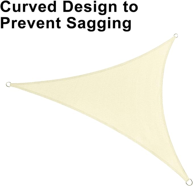 LOVE STORY Custom Size 11'x11'x15.6' Butter Cream Sun Shade Sail Right Triangle - Image 6
