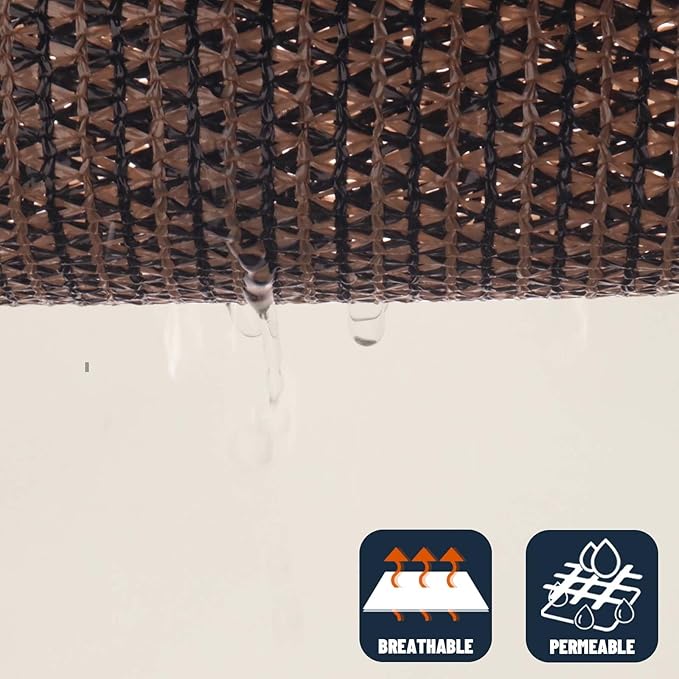 SUNNY GUARD Sun Shade Sail 10' x 13' Rectangle Brown UV Block Sunshade - Image 5