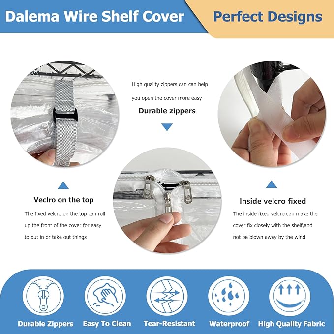 Waterproof Shelf Cover, Durable Dustproof Storage Wire Rack Covers, Outdoor - Image 6