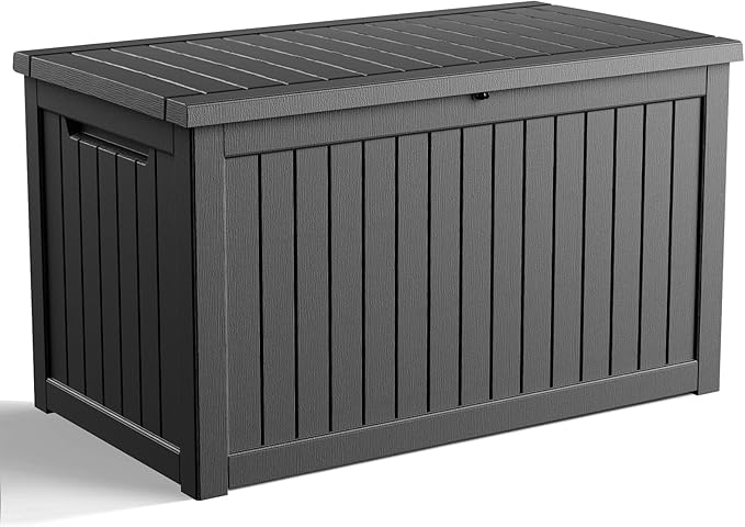280 Gallon Outdoor Storage Box, Large Resin Deck Box by Unknown