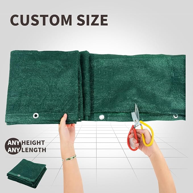 LOVE STORY Custom Size 3'x27' Dark Green Balcony Privacy Screen, UV Block - Image 2