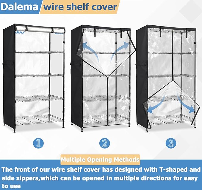 Waterproof Shelf Cover, Outdoor 600D Heavy Duty Dustproof Storage Shelves Cover - Image 8