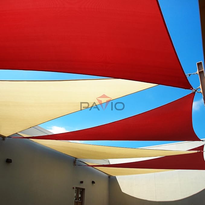 Patio Paradise 10' x 10' x 9'10" Sun Shade Sail Triangle Canopy, Permeable - Image 5