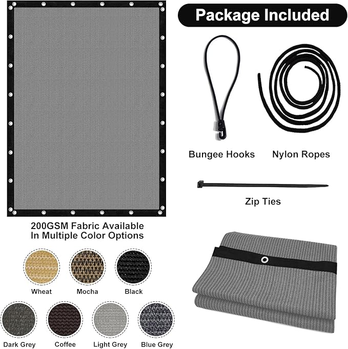 Artpuch 90% Sun Shade Cloth, 10 x 20 FT Pergola Shade Cover Canopy - Image 7