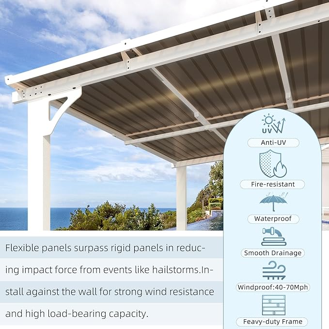 AECOJOY 8' x 5' White Gazebo Outdoor Pergola - Image 5