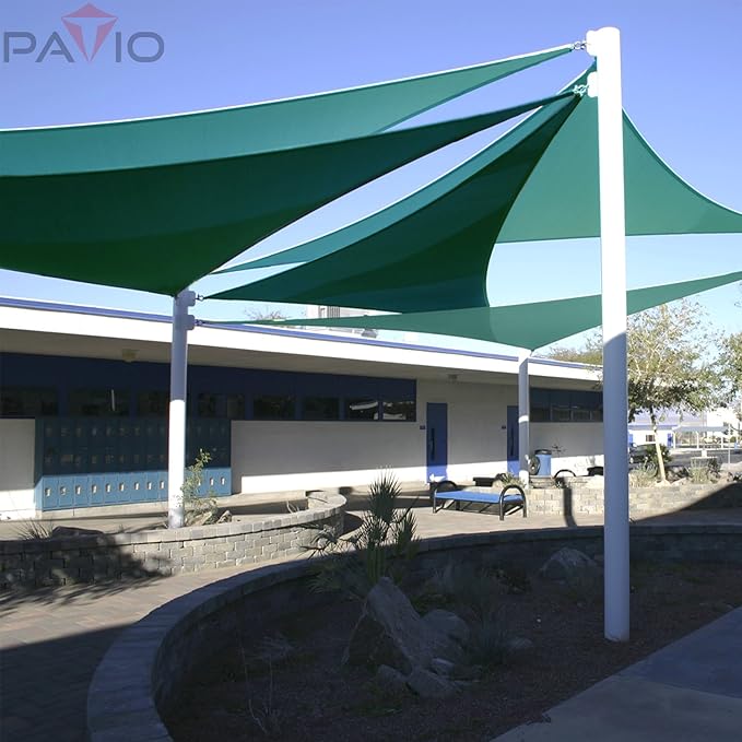 Patio Paradise 10' x 10' x 9'10" Sun Shade Sail Triangle Canopy, Permeable - Image 5