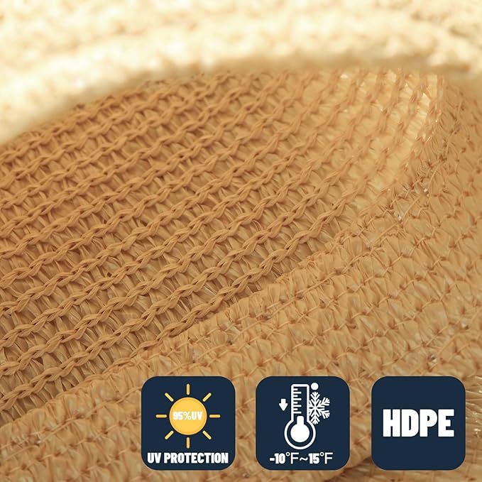 SUNNY GUARD Custom Size 16'x24' Sand Sun Shade Sail Rectangle UV Block Shade - Image 4