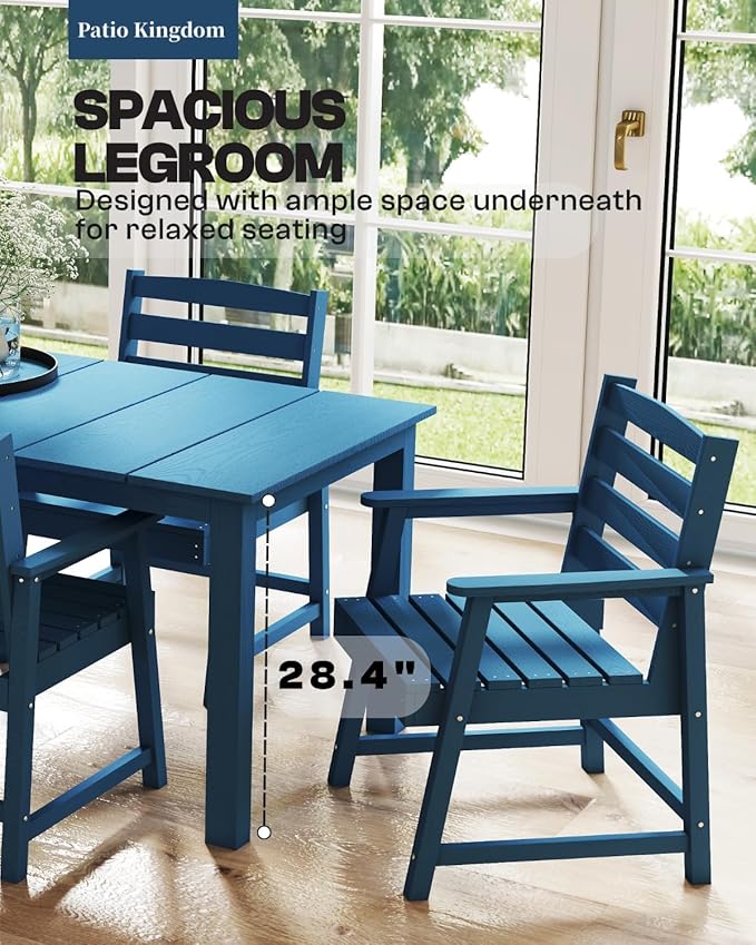 7-Piece Navy Blue Outdoor Dining Set - Image 6