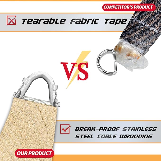 Upgraded with High-Strength Steel Cable Edges 20' x 24' Sun Shade Sail - Image 3