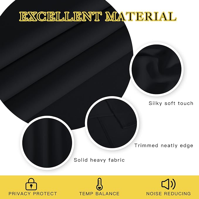 NICETOWN Blackout Patio Curtain Extra Wide and Long W100 x L120, Grommet Top - Image 3