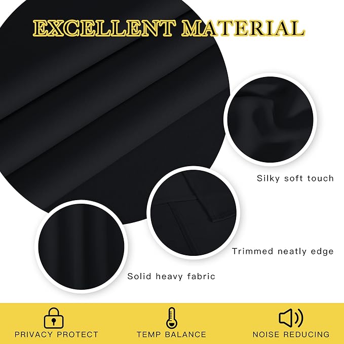 NICETOWN Black Curtain Drape for Bedroom - Image 4