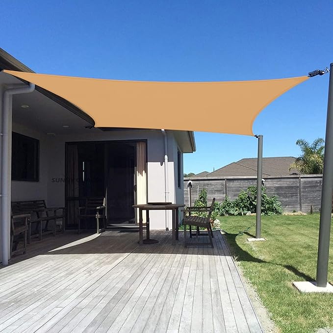 SUNNY GUARD Custom Size 8'x9' Peach Fuzz Sun Shade Sail Rectangle UV Block Shade by SUNNYGUARD