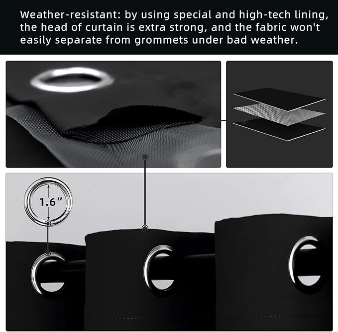 Outdoor Indoor Curtains W84 x L108 - Image 3