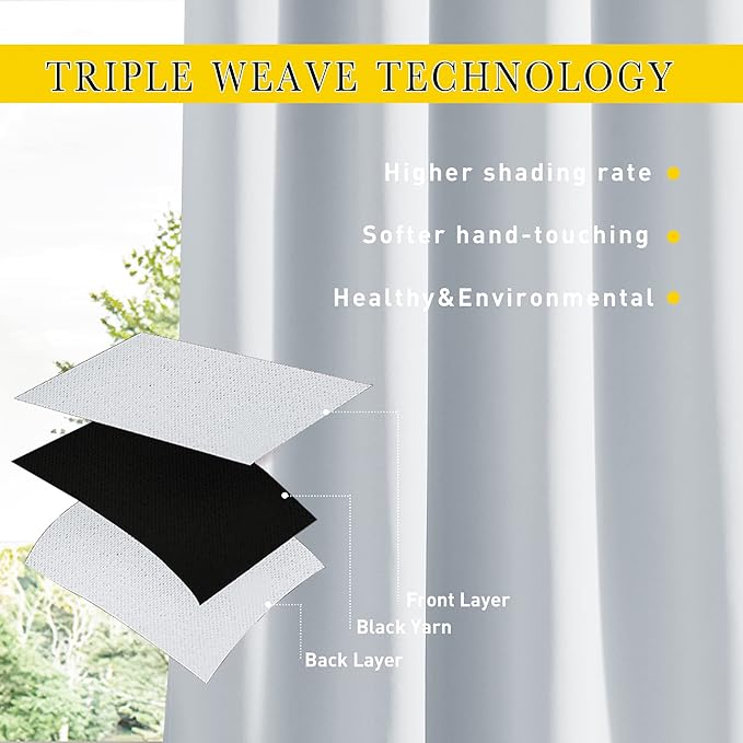 NICETOWN 2 Panels Fixed Outdoor Curtains Waterproof - Image 5