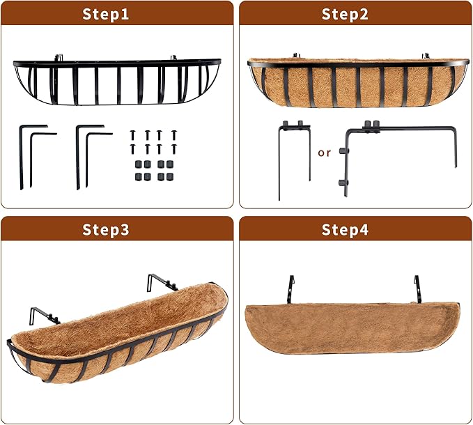 4pcs 24" Window Box Deck Railing Planter - Image 7