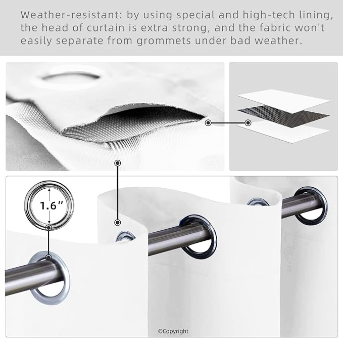 Outdoor Indoor Curtains W52 x L132 - Image 3