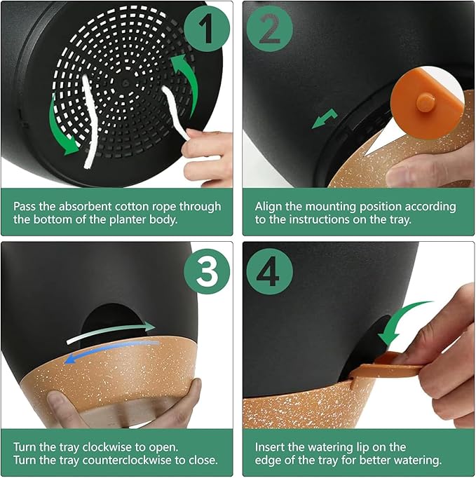 6-Pack Plant Pots with Drainage 6 Inch, Self Watering Pots - Image 4