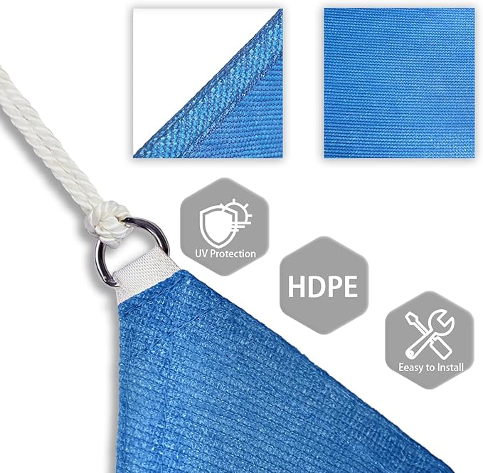 Patio Paradise 18' x 18' x 18' Sun Shade Sail Triangle Canopy Shade Cloth - Image 3