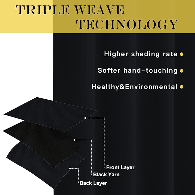 NICETOWN Black Out Living Room Curtain 118 inches Long, Grommet Thermal - Image 4